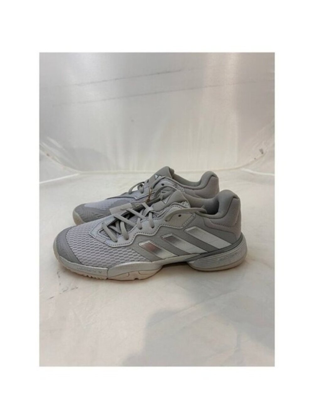 Adidas barricade K court gray silver tennis shoes womens size 7 JH5128